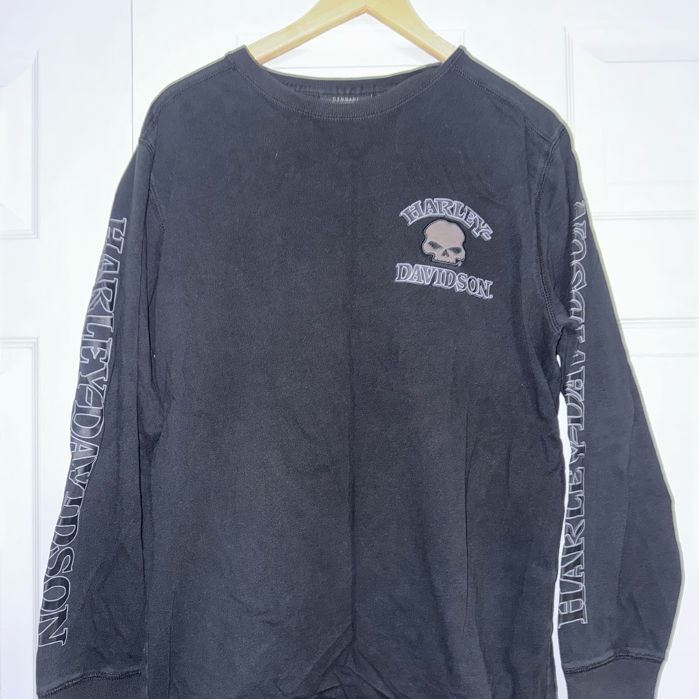 Vintage Harley-Davidson Black Long Sleeve Skull Tee